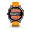 Garmin Fenix 8 kello - 47 mm, AMOLED, safiiri, titaani, titaani, oranssi/grafiitti ranneke