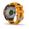Garmin Fenix 8 kello - 47 mm, AMOLED, safiiri, titaani, titaani, oranssi/grafiitti ranneke