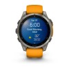 Garmin Fenix 8 kello - 47 mm, AMOLED, safiiri, titaani, titaani, oranssi/grafiitti ranneke