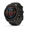 Garmin Fenix 8 kello - 47 mm, AMOLED, safiiri, titaani, hiilenharmaa DLC mustalla/kiviharmaalla rannekkeella
