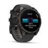 Garmin Fenix 8 kello - 47 mm, AMOLED, safiiri, titaani, hiilenharmaa DLC mustalla/kiviharmaalla rannekkeella