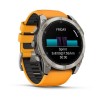 Garmin Fenix 8 kello - 51 mm, AMOLED, safiiri, titaani, titaani, oranssi/grafiitti ranneke