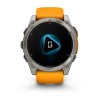 Garmin Fenix 8 kello - 51 mm, AMOLED, safiiri, titaani, titaani, oranssi/grafiitti ranneke