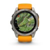 Garmin Fenix 8 kello - 51 mm, AMOLED, safiiri, titaani, titaani, oranssi/grafiitti ranneke