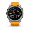 Garmin Fenix 8 kello - 51 mm, AMOLED, safiiri, titaani, titaani, oranssi/grafiitti ranneke