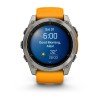 Garmin Fenix 8 kello - 51 mm, AMOLED, safiiri, titaani, titaani, oranssi/grafiitti ranneke