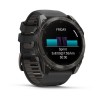 Garmin Fenix 8 kello - 51 mm, AMOLED, safiiri, titaani, hiilenharmaa DLC mustalla/kiviharmaalla rannekkeella