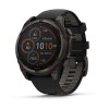 Garmin Fenix 8 kello - 47mm, SOLAR, Sapphire, Titanium, Carbon Grey DLC mustalla/kiviharmaalla rannekkeella