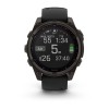Garmin Fenix 8 kello - 47mm, SOLAR, Sapphire, Titanium, Carbon Grey DLC mustalla/kiviharmaalla rannekkeella