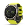 Fenix 8 Garmin kello - 51 mm, aurinko, safiiri, titaani, titaani keltaisella/grafiittihihnalla