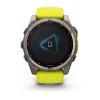 Fenix 8 Garmin kello - 51 mm, aurinko, safiiri, titaani, titaani keltaisella/grafiittihihnalla