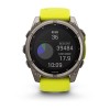 Fenix 8 Garmin kello - 51 mm, aurinko, safiiri, titaani, titaani keltaisella/grafiittihihnalla
