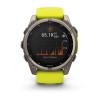 Fenix 8 Garmin kello - 51 mm, aurinko, safiiri, titaani, titaani keltaisella/grafiittihihnalla