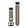 Garmin QuickFit 20 Fenix 8 Band - silikoni, tuhkanharmaa/tumma hiekkakivi