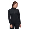 Coeficient de femeie înaltă Lt Quarter Zip Pullover Diamond Black - Negru