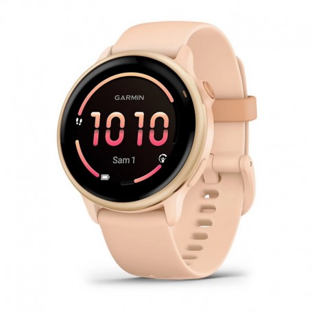 6 Garmin vivoaktiivinen kello - Metallinen vaaleanpunainen aamunkoitto vaaleanpunaisella vaaleanpunaisella rannekkeella