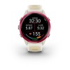 Forerunner 570 Garmin Watch - 42 mm - vaaleanpunainen alumiiniteleskooppi, norsunluu, läpikuultava norsunluuranneke/oranssi