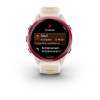 Forerunner 570 Garmin Watch - 42 mm - vaaleanpunainen alumiiniteleskooppi, norsunluu, läpikuultava norsunluuranneke/oranssi