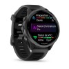 Forerunner 570 Garmin Watch - 47 mm - harmaa alumiini kehys, musta kotelo, läpikuultava/musta musta rannekoru