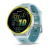 Forerunner 570 Garmin Watch - 47 mm - keltainen alumiini -teleskooppi, valkoinen kotelo, läpikuultava valkoinen/turkoosi ranneko