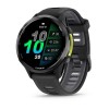 Montre Forerunner 970 Garmin - 47 mm - Lunette titane Gray, boîtier noir, bracelet noir/blanc translucide