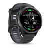 Montre Forerunner 970 Garmin - 47 mm - Lunette titane Gray, boîtier noir, bracelet noir/blanc translucide