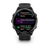 Montre Forerunner 970 Garmin - 47 mm - Lunette titane Gray, boîtier noir, bracelet noir/blanc translucide