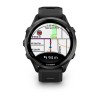 Montre Forerunner 970 Garmin - 47 mm - Lunette titane Gray, boîtier noir, bracelet noir/blanc translucide