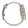 Montre Forerunner 970 Garmin - 47 mm - Lunette titane Soft Gold, boîtier lin, bracelet lin/violet translucide
