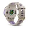 Montre Forerunner 970 Garmin - 47 mm - Lunette titane Soft Gold, boîtier lin, bracelet lin/violet translucide