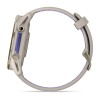 Montre Forerunner 970 Garmin - 47 mm - Lunette titane Soft Gold, boîtier lin, bracelet lin/violet translucide