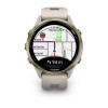 Montre Forerunner 970 Garmin - 47 mm - Lunette titane Soft Gold, boîtier lin, bracelet lin/violet translucide