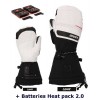 Luva de calor 9,0 Mittens Mulheres Lenz - Branco/Preto - Pacote de calor 2.0