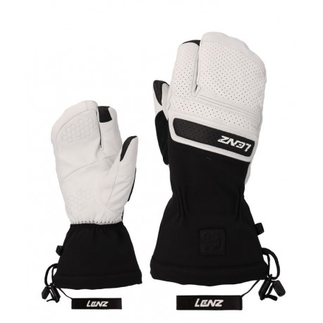 Fraen Ski Handschuhe mat getrennten Indexéierung denkt iwwer Hummer Mauer Lenz - wäiss / schwaarz