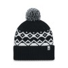 Bonnet Tom Pom Beanie Black Diamond - Black -White