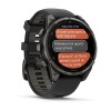 Garmin Fenix 8 Pro Watch - 47 mm - AMOLED, Sapphire, Titanium, Carbon Gray DLC, black/pebble gray silicone strap