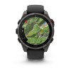 Garmin Fenix 8 Pro Watch - 47 mm - AMOLED, Sapphire, Titanium, Carbon Gray DLC, black/pebble gray silicone strap