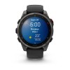Garmin Fenix 8 Pro Watch - 47 mm - AMOLED, Sapphire, Titanium, Carbon Gray DLC, black/pebble gray silicone strap