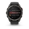 Garmin Fenix 8 Pro Watch - 51 mm - AMOLED, Sapphire, Titanium, Carbon Gray DLC, black/pebble gray silicone strap