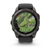 Garmin Fenix 8 Pro Watch - 51 mm - AMOLED, Sapphire, Titanium, Carbon Gray DLC, black/pebble gray silicone strap