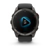 Garmin Fenix 8 Pro Watch - 51 mm - AMOLED, Sapphire, Titanium, Carbon Gray DLC, black/pebble gray silicone strap