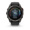 Garmin Fenix 8 Pro Watch - 51 mm - AMOLED, Sapphire, Titanium, Carbon Gray DLC, black/pebble gray silicone strap