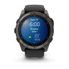 Garmin Fenix 8 Pro Watch - 51 mm - AMOLED, Sapphire, Titanium, Carbon Gray DLC, black/pebble gray silicone strap
