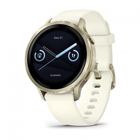 Garmin Venu 4 Watch - Lunar Gold with Ivory Silicone Strap - 41mm Case