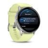 Garmin Venu 4 Watch - Silver with Lemon Yellow Silicone Strap - 45mm Case
