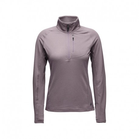 Top de damă Coefficient LT Quarter Zip Pullover Black Diamond - Dark Mauve