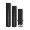Forerunner 645 / Vivoactive 3 Garmin uhala - Silikona beltza - Zilarrezko belarra - S/M/L tamaina