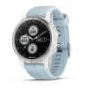Montre Fenix 5S Plus Garmin - Silver blanche avec bracelet bleu lagon