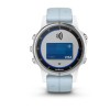 Montre Fenix 5S Plus Garmin - Silver blanche avec bracelet bleu lagon