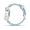 Montre Fenix 5S Plus Garmin - Silver blanche avec bracelet bleu lagon